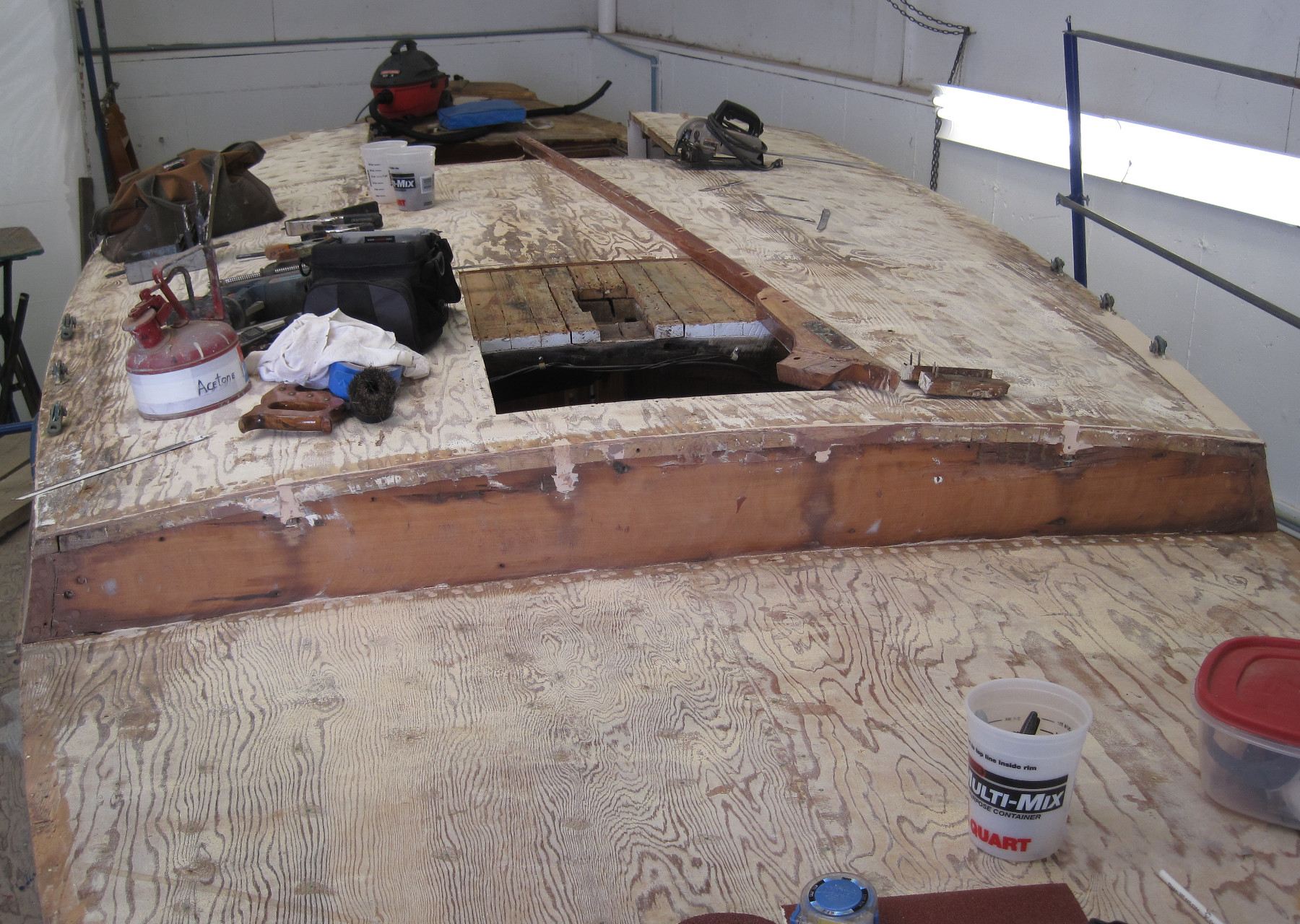 Wooden Boat Restoration - Kestrel - Kestrel's mast step was also determined to be compromised.